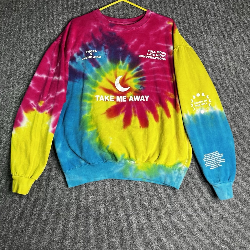 Yours Truly‎ Jhene Aiko Phora Take Me Away Sweatshirt Large Tye Die Colorful